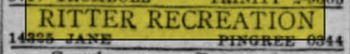 Ritter Recreation - Mar 1940 Ad